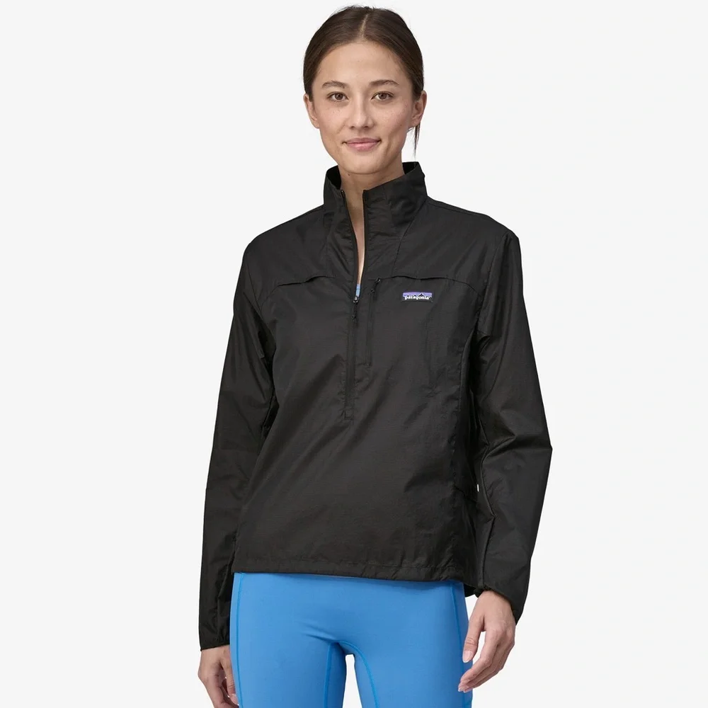 New Patagonia Houdini Stash 1/2 Zip Pullover Jacket Black Windbreaker Womens - Picture 9 of 10